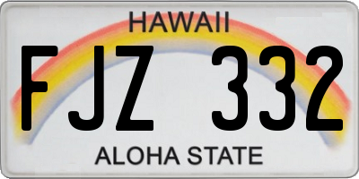 HI license plate FJZ332