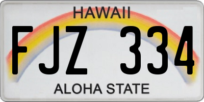 HI license plate FJZ334