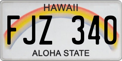 HI license plate FJZ340