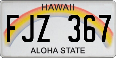 HI license plate FJZ367