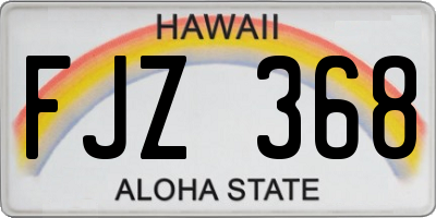 HI license plate FJZ368