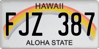 HI license plate FJZ387