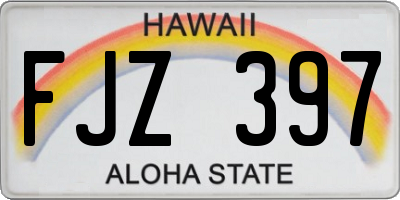 HI license plate FJZ397