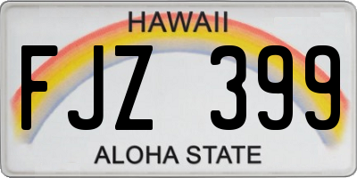 HI license plate FJZ399