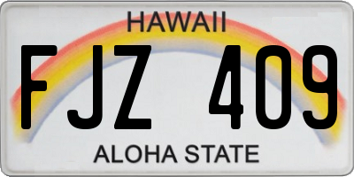 HI license plate FJZ409