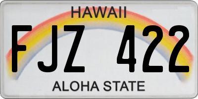 HI license plate FJZ422