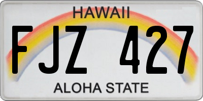 HI license plate FJZ427