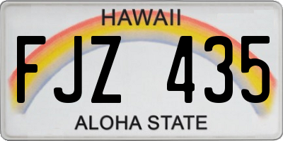 HI license plate FJZ435