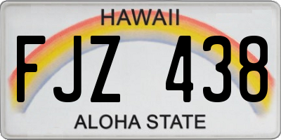 HI license plate FJZ438