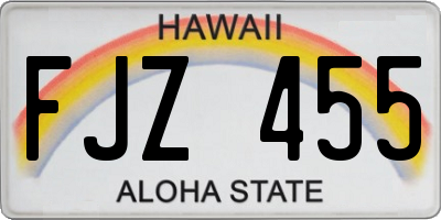 HI license plate FJZ455