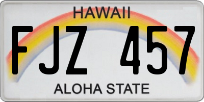 HI license plate FJZ457
