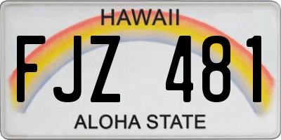 HI license plate FJZ481