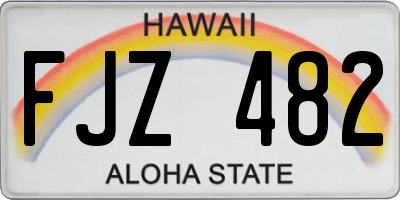 HI license plate FJZ482