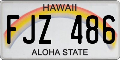 HI license plate FJZ486