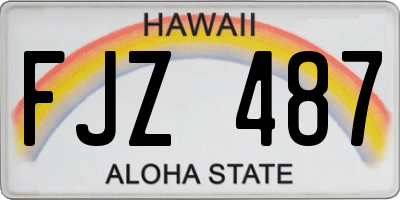HI license plate FJZ487