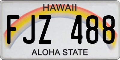 HI license plate FJZ488