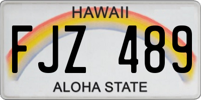 HI license plate FJZ489