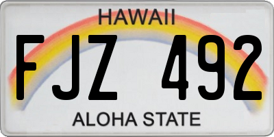 HI license plate FJZ492