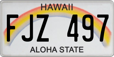 HI license plate FJZ497