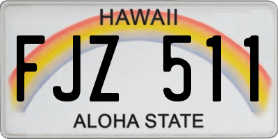 HI license plate FJZ511