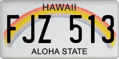 HI license plate FJZ513