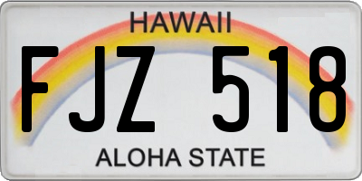 HI license plate FJZ518
