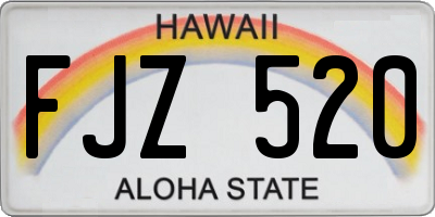 HI license plate FJZ520