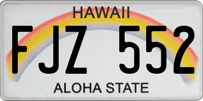 HI license plate FJZ552