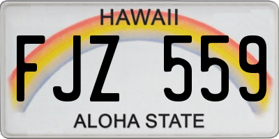 HI license plate FJZ559