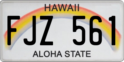 HI license plate FJZ561