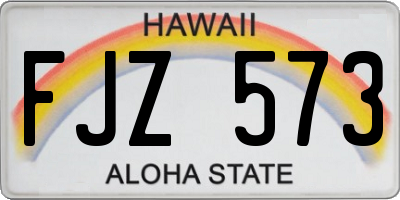 HI license plate FJZ573