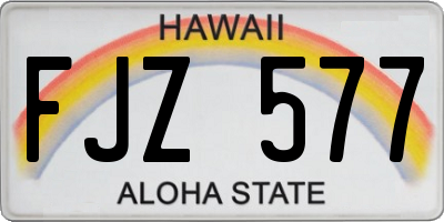 HI license plate FJZ577