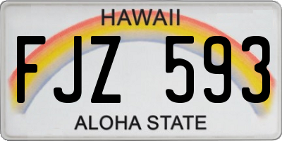 HI license plate FJZ593