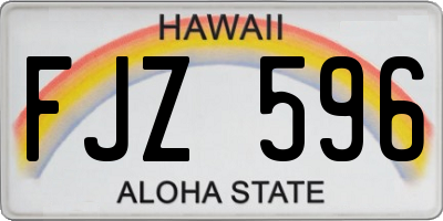 HI license plate FJZ596