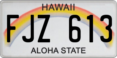 HI license plate FJZ613