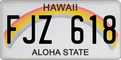 HI license plate FJZ618