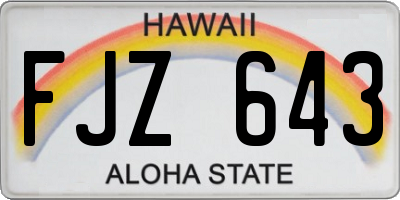HI license plate FJZ643