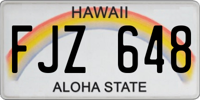 HI license plate FJZ648