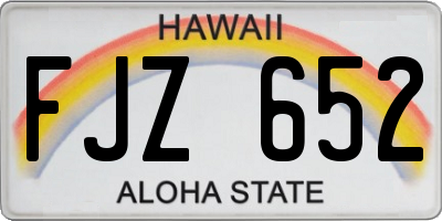 HI license plate FJZ652