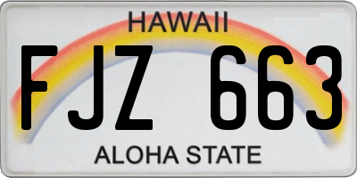 HI license plate FJZ663
