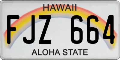 HI license plate FJZ664
