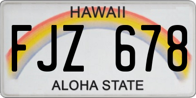 HI license plate FJZ678