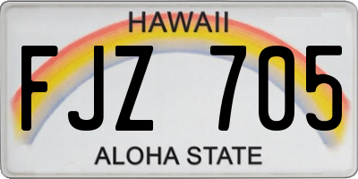 HI license plate FJZ705