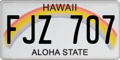 HI license plate FJZ707