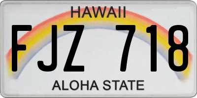 HI license plate FJZ718
