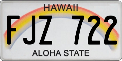 HI license plate FJZ722