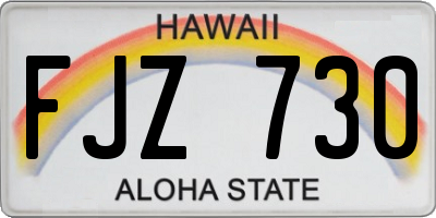 HI license plate FJZ730