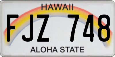HI license plate FJZ748
