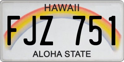 HI license plate FJZ751