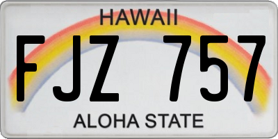 HI license plate FJZ757